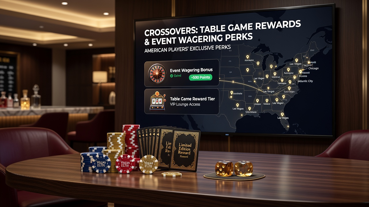 American players engaging with table games and sports betting interfaces showing reward crossovers