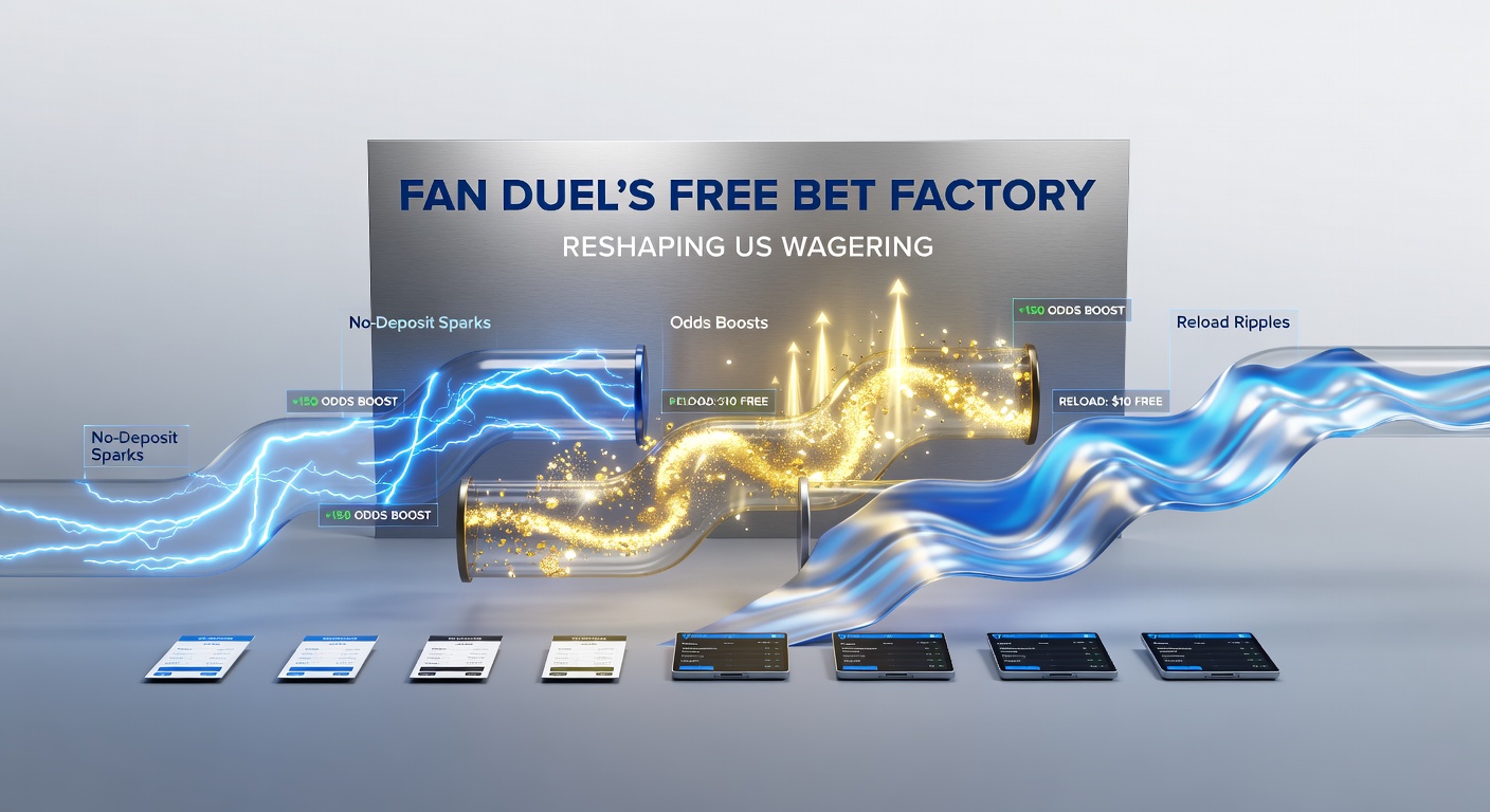 Graphic of FanDuel odds boost tokens applied to a multi-leg parlay on March Madness matchups