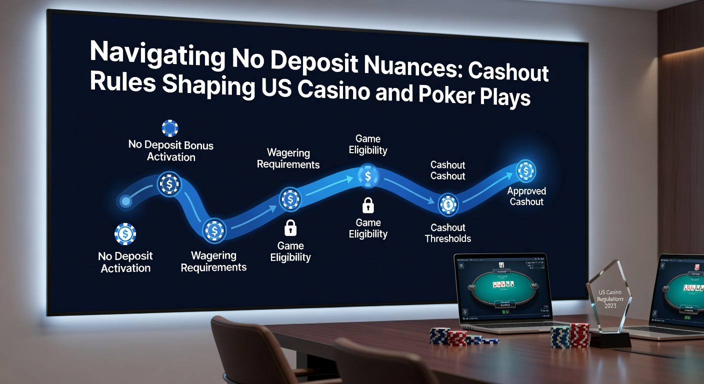 Digital illustration of poker chips stacked beside slot machine reels, overlaid with cashout rule icons like locks and wagering meters, capturing the tension of bonus restrictions in US online gaming
