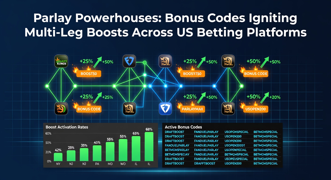 Infographic chart depicting parlay boost redemption rates and payout multiples across top US sportsbooks in early 2026